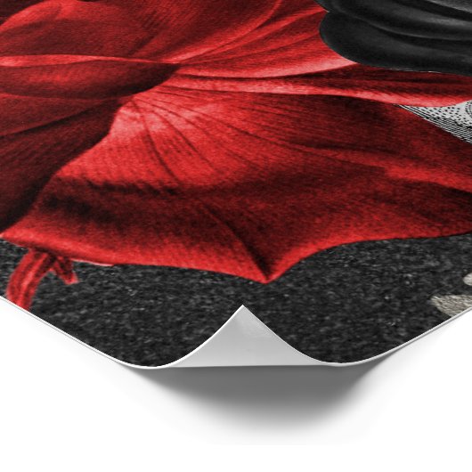 ゴシック赤黒フローラ歓迎結婚の泡板 ポスター (角)