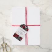 ゴシック赤黒フローラ結婚ズ ギフトタグ (より糸付き)