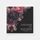 ゴシック赤黒フローラ結婚ズ スタンダードカクテルナプキン (正面)