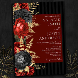 ゴシック赤黒フローラ結婚ズ 招待状