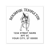 ゴシック遊スケルトンのチェロ名差出人住所 セルフインキングスタンプ (デザイン)