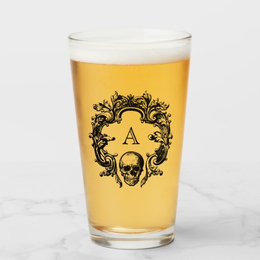 ゴシック釉 |ガラス |ブラックモノグラム タンブラーグラス (ドリンク正面)