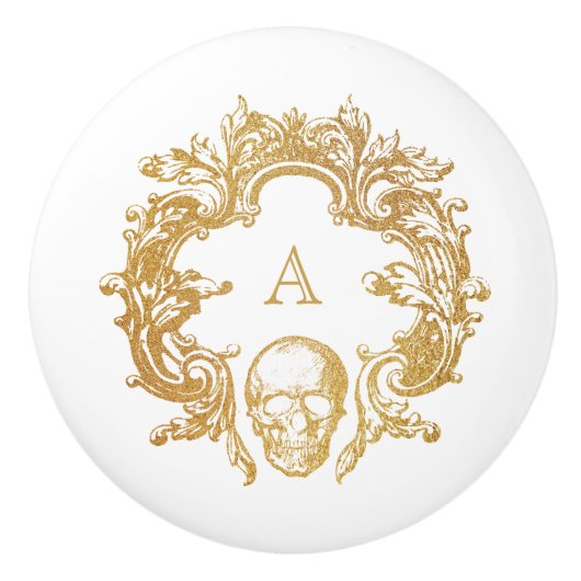 ゴシック釉 |セラミックノブ |白 セラミックノブ (正面)