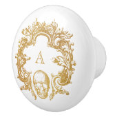 ゴシック釉 |セラミックノブ |白 セラミックノブ (右)