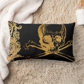 ゴシック釉 |腰枕 |金ゴールドと黒 ランバークッション (ブランケット)