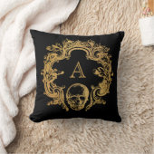 ゴシック釉 |装飾用クッション |黒 クッション (ブランケット)