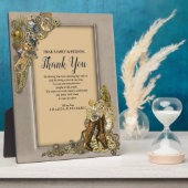 ゴシック金ゴールドスチームパンク皮革に フォトプラーク (側面)