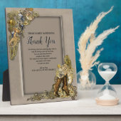 ゴシック金ゴールドスチームパンク皮革に フォトプラーク (側面)