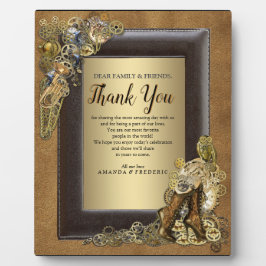 ゴシック金ゴールドス結婚テームパンクのスエード フォトプラーク