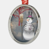 ゴシック雪だるまラウンドオーナメント メタルオーナメント (左)