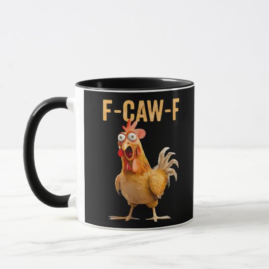 ゴシック面白いユーモアカラス F-Caw-F マグカップ (左)