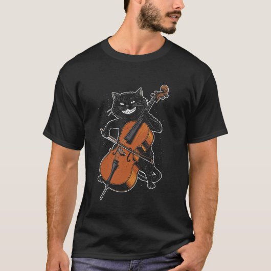 ゴシック音楽家チェロ猫 Tシャツ (正面)