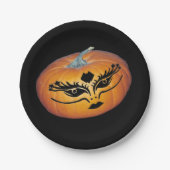 ゴシック顔ジャックOランタン ペーパープレート (正面)