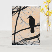 ゴシック風のカラスのグリーティングカード カード (黄色い花)