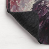 ゴシック風のカラス絵を描の鳥の黒い灰色 マウスパッド (コーナー)