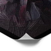 ゴシック風のカラス絵画の鳥の黒い赤の芸術 ポスター (角)