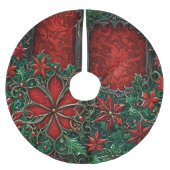 ゴシック風のクリスマスツリースカート ブラッシュドポリエステルツリースカート (正面)