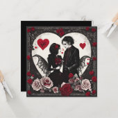 ゴシック風のバレンタインカード カード (正面/裏面インサイチュ)