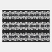 ゴシック風のレース,スカルとバラ, 3デザイン ラッピングペーパーシート (正面2)