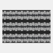 ゴシック風のレース,スカルとバラ, 3デザイン ラッピングペーパーシート (正面)