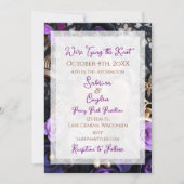 ゴシック風のレース、バラ、ポケットの時計結婚。 招待状 (正面)