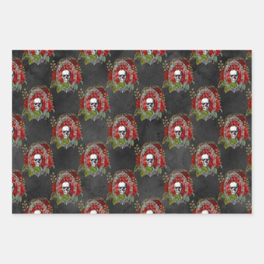 ゴシック風の小さなクリスマスを過ごす ラッピングペーパーシート (正面)