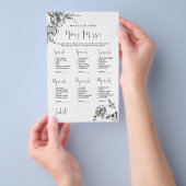 ゴシック風の手描き花ブライダルシャワーゲームフライヤー チラシ (ハンドル)