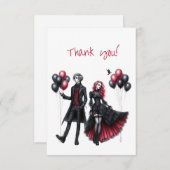 ゴシック風の新郎新婦 サンキューカード (正面/裏面)