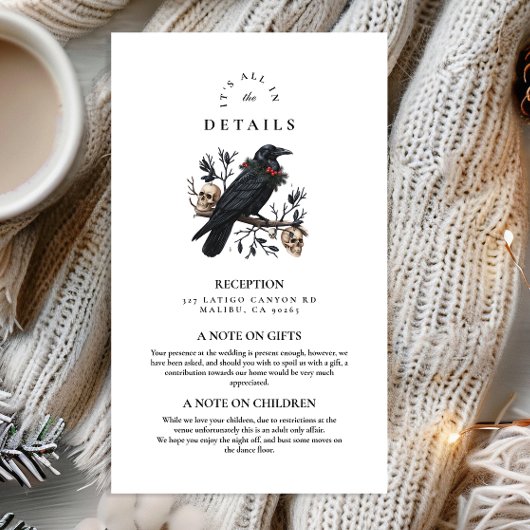 ゴシック風の渡り鳥の冬の結婚式 エンクロージャーカード