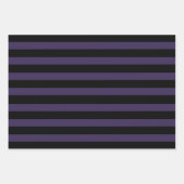 ゴシック風の紫と黒のストライプ ラッピングペーパーシート (正面2)