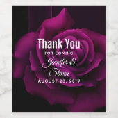 ゴシック風の紫色がかった赤いバラの花結婚の ワインラベル (シングルラベル)