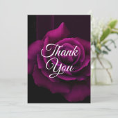 ゴシック風の紫色がかった赤バラの花のパーティー サンキューカード (スタンド正面)