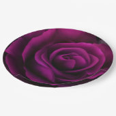 ゴシック風の紫色の赤バラ ペーパープレート (アングル)