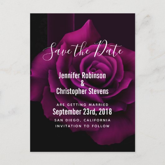 ゴシック風の紫赤バラの花の保存日 ポストカード (正面)