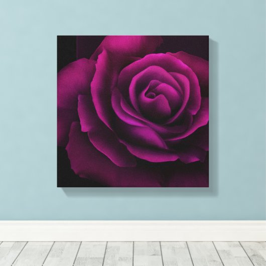 ゴシック風の紫赤バラの花 キャンバスプリント (インサイチュ (ウッドフロア))
