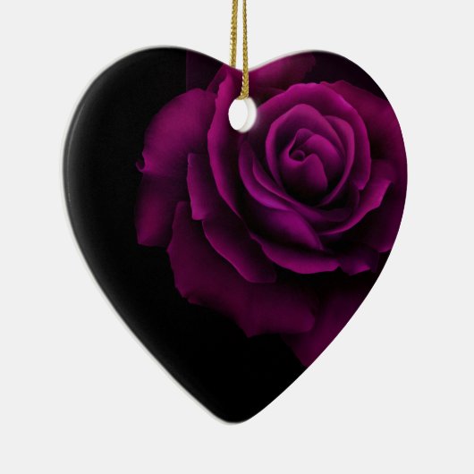 ゴシック風の紫赤バラの花 セラミックオーナメント (右)