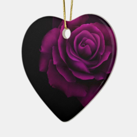 ゴシック風の紫赤バラの花 セラミックオーナメント (左)