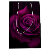 ゴシック風の紫赤バラの花 ミディアムペーパーバッグ (正面)