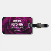 ゴシック風の紫赤バラの花 ラゲッジタグ (裏面横)