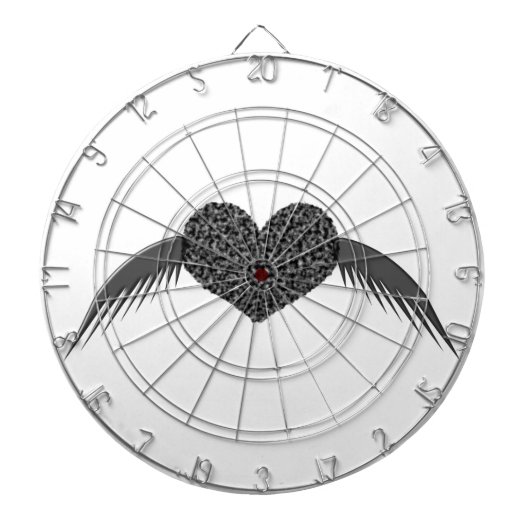 ゴシック風の翼のある愛ハートダーツボード ダーツボード (正面)