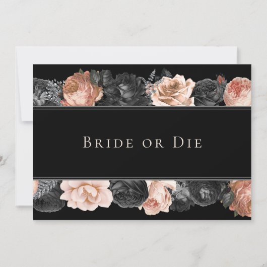 ゴシック風の花嫁またはダイ結婚の花嫁の提案 招待状 (正面)