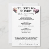 ゴシック風の花嫁または死ぬまで死亡バチェロレッテ週末 招待状 (裏面)