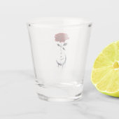 ゴシック風の赤いバラと三日月と愛 ショットグラス (裏面)