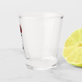 ゴシック風の赤いバラと三日月と愛 ショットグラス (右)