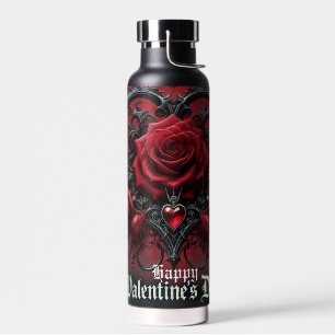 ゴシック風の赤いバラのバレンタインデー ウォーターボトル