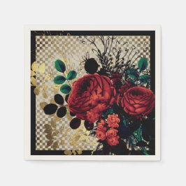 ゴシック風の赤いバラ スタンダードカクテルナプキン