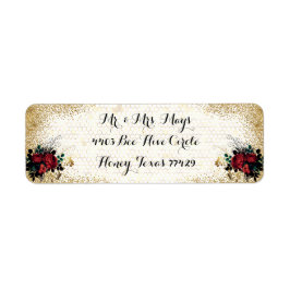 ゴシック風の赤いバラ ラベル