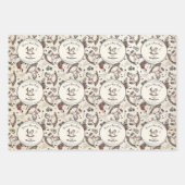 ゴシック風の赤ちゃんシャワーピンクビクトリアンロッキングホース ラッピングペーパーシート (正面)