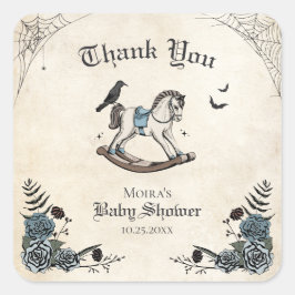 ゴシック風の赤ちゃんシャワーロッキングホースありがとう スクエアシール