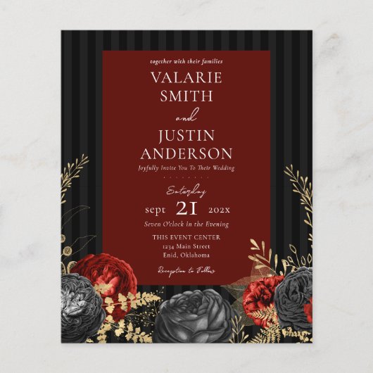 ゴシック風の赤と黒のフローラ結婚の全てが一フライ (正面)